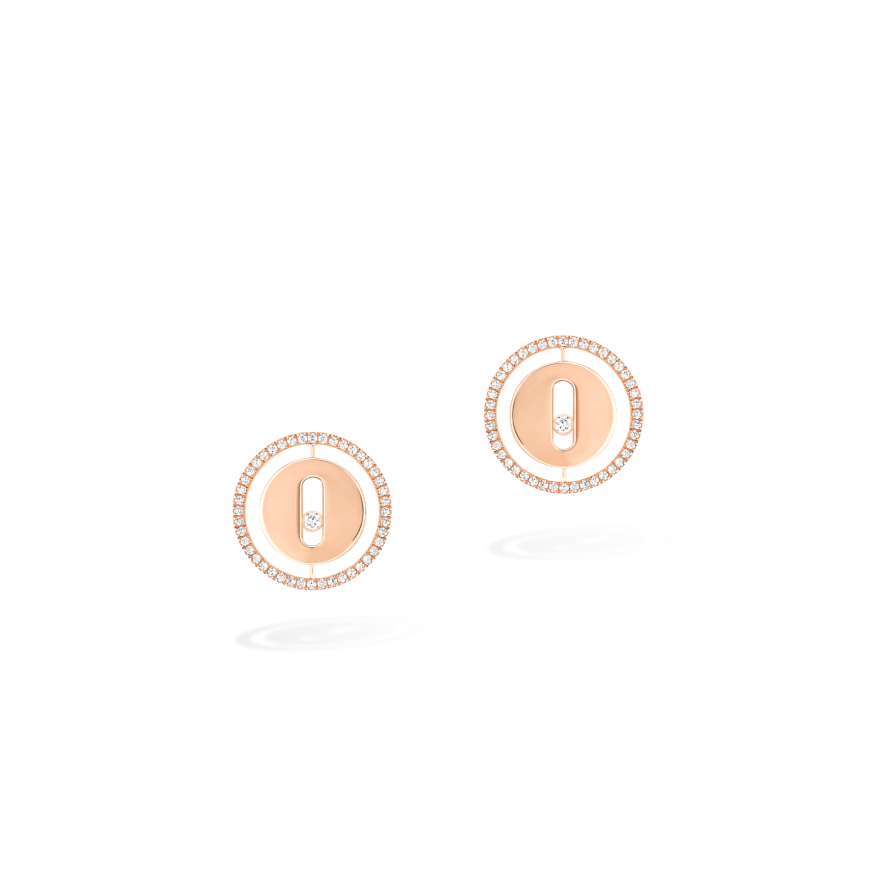 Mes1kaa lucky move stud earrings pink gold d1am0nd earrings 11571-pg
